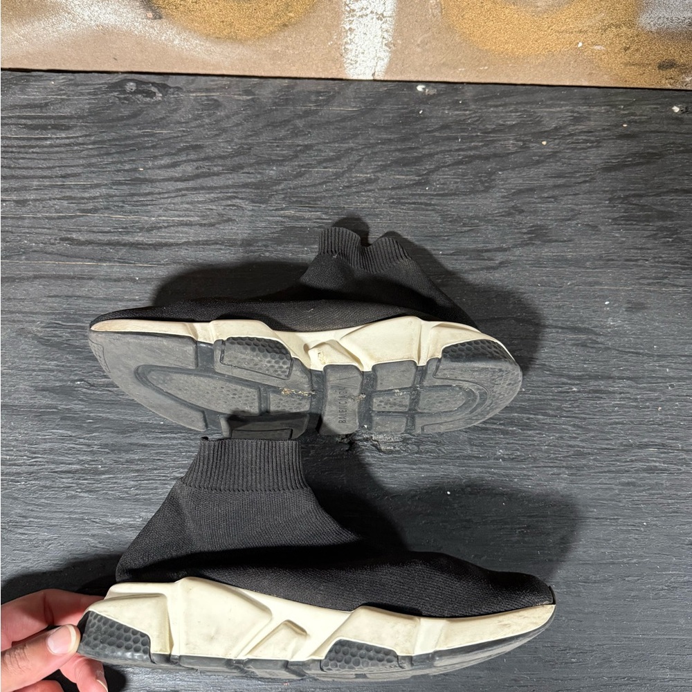 Balenciaga Speed Trainer black knit fabric Women’s Size 8 - Picture 8 of 10